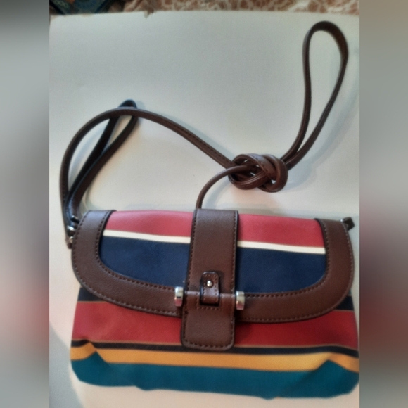 Chaps Striped Multicolor Crossbody Bag - Picture 2 of 16